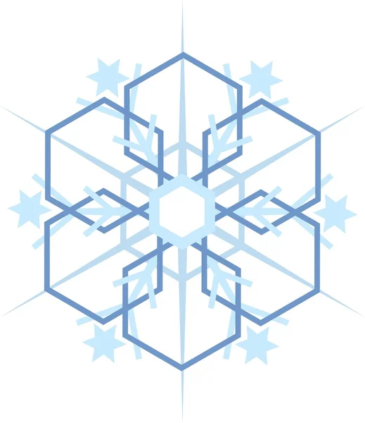 Cyfrowo wygenerowany płatek śniegu niebieski — Zdjęcie stockowe