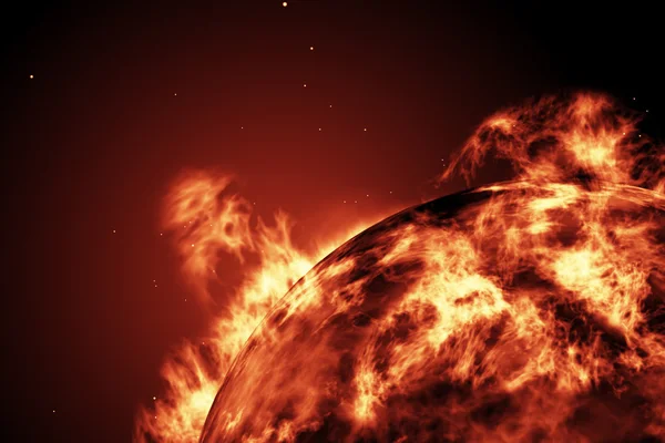 Grande palla di fuoco del sole — Foto Stock