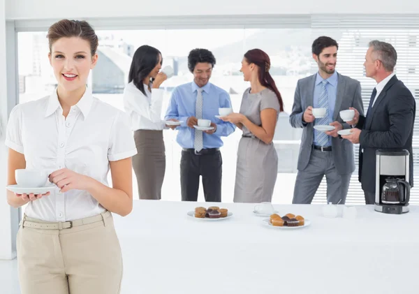 Business team enjoying their lunch — Stock Photo, Image