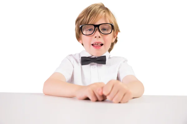 Student wearing glasses and bow tie Stock Image