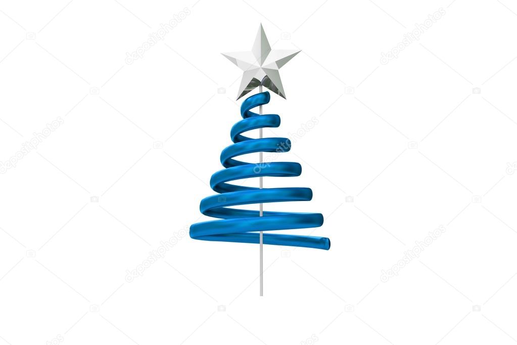 Albero Natale Bianco E Blu Albero di Natale blu disegno a spirale - Foto Stock: Foto, Immagini