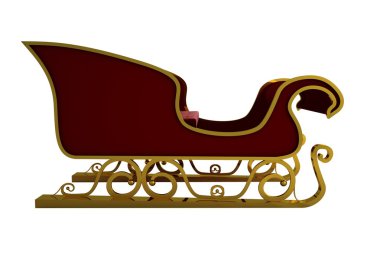 Red and gold santa sleigh clipart
