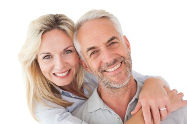 Close up portrait of happy mature couple clipart