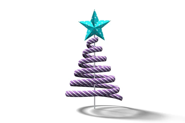 Purple christmas tree spiral design — Stock Photo, Image