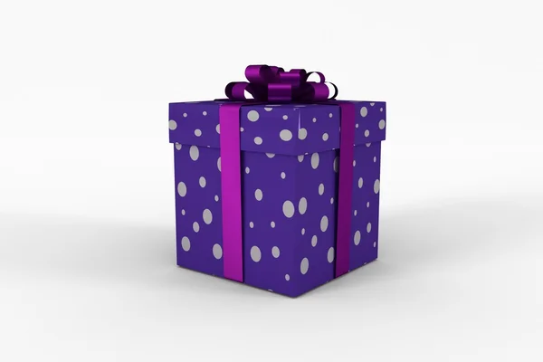 Purple and silver gift box — Stock Photo, Image