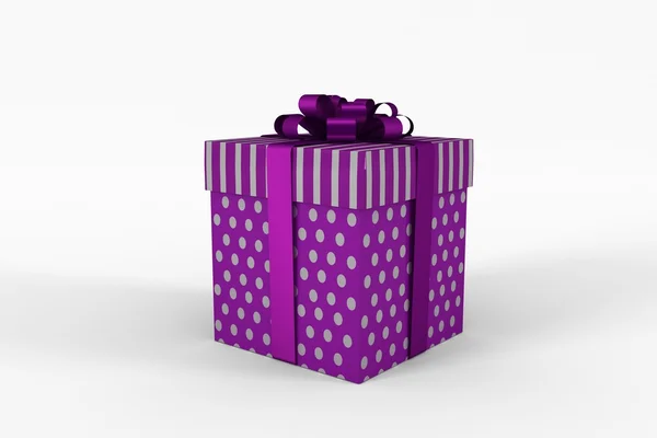 Caja de regalo púrpura y plata —  Fotos de Stock