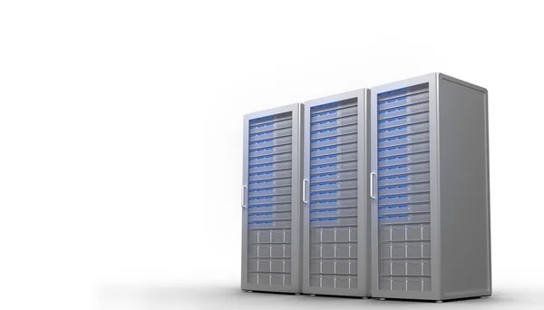 Three digital grey server towers — Stock Photo, Image