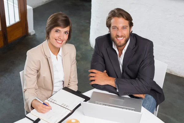 Business colleagues working on their break — Stock Photo, Image