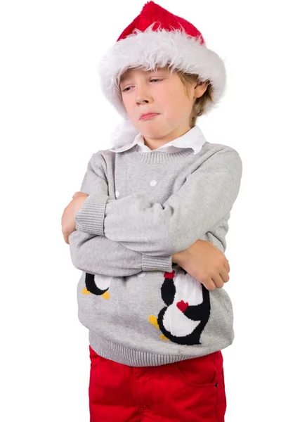 Child wearing a santa hat — Stock Photo, Image