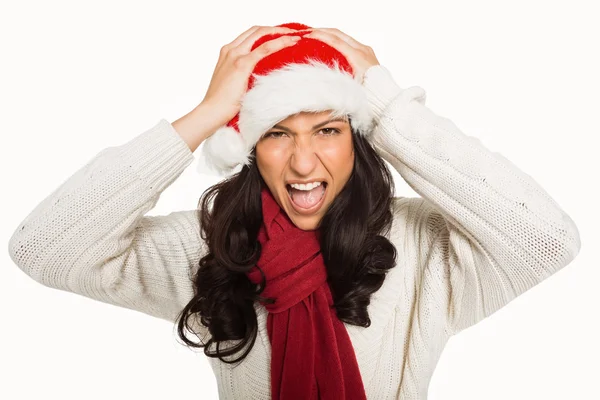 Geïrriteerde vrouw kijken camera — Stockfoto