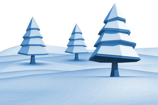 Fir trees on snowy landscape — Stock Photo, Image