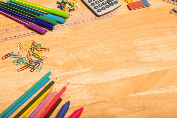 Overhead shot of pupils desk — Stock Photo, Image