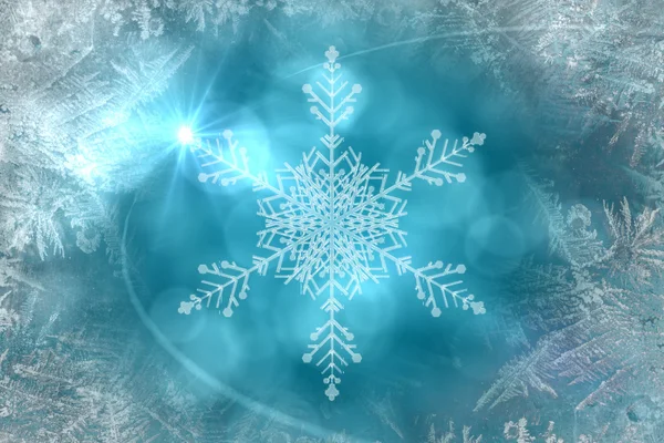 Blå snow flake mönster design — Stockfoto