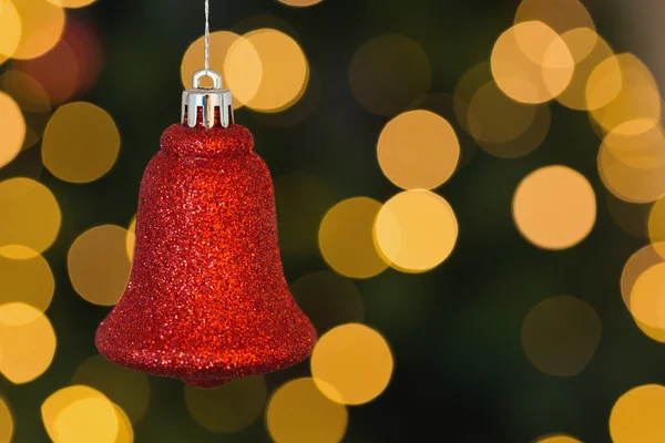 Rosso decorazione campana di Natale appeso — Foto Stock