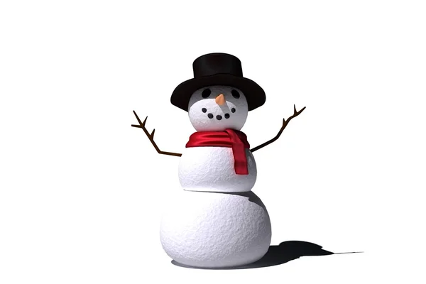 Digitally generated white snow man — Stock Photo, Image