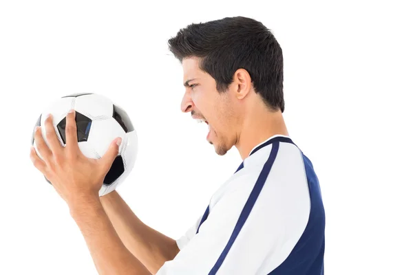 Football player shouting — Stock Photo, Image