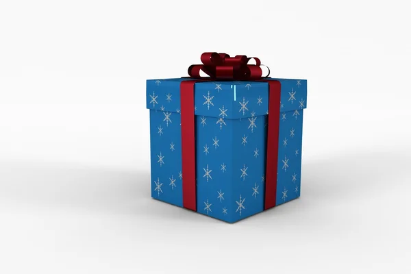 Blaue und silberne Geschenkbox — Stockfoto