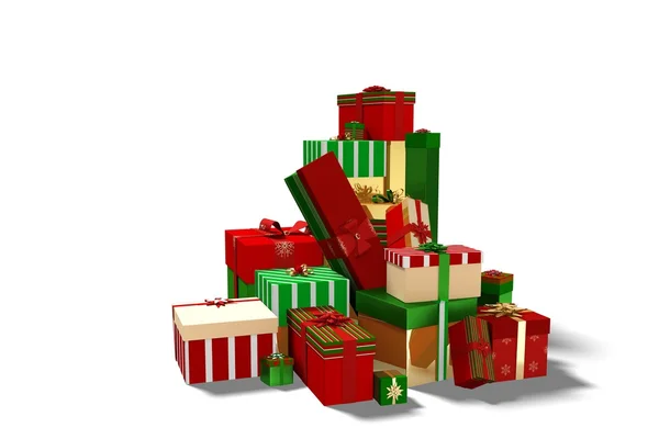 Verde rojo y oro regalos de Navidad —  Fotos de Stock