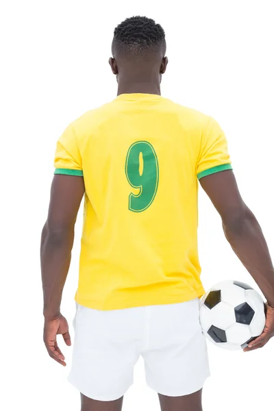 Vista trasera del futbolista brasileño — Foto de Stock