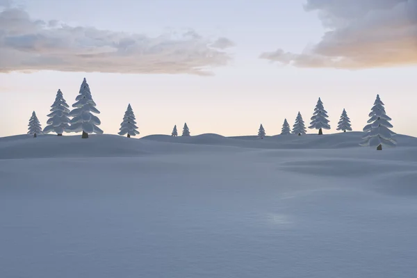 冷杉树的雪景 — 图库照片