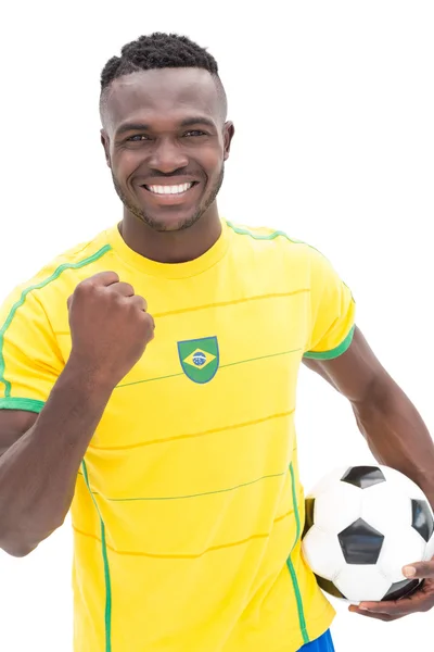 A brazil foci rajongó ujjongott közelről — Stock Fotó