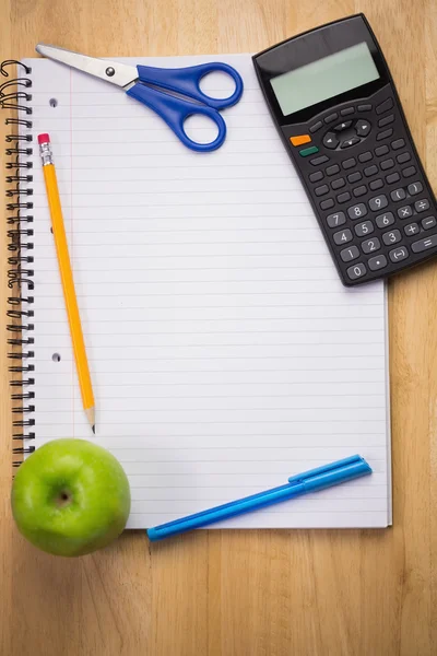 Students table with school supplies — Stock Photo, Image