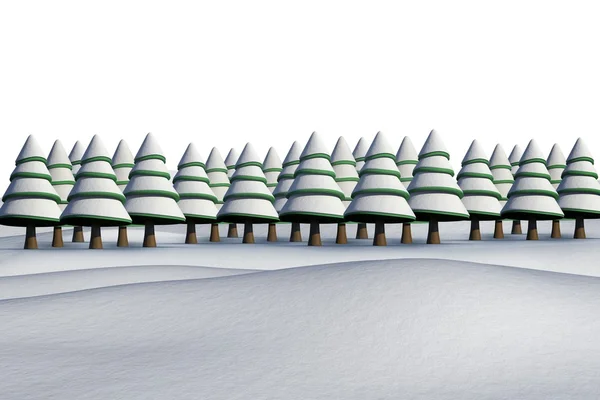 雪の風景にモミの木 — ストック写真