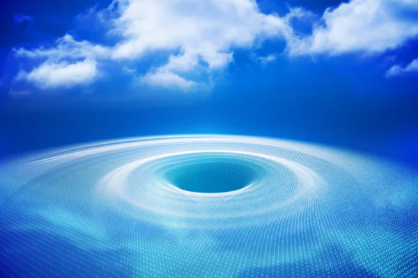 Digitally generated hole with blue light — Stock Photo, Image