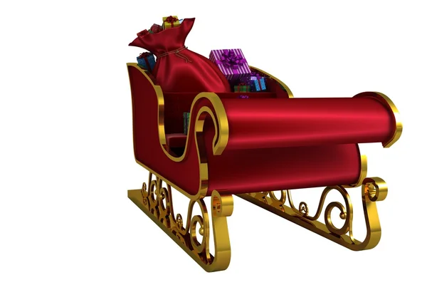 Red and gold santa sleigh — Stock Photo, Image