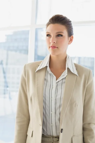 Mujer de negocios bonita mirando hacia el futuro —  Fotos de Stock