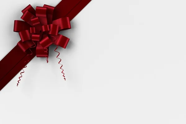 赤いクリスマス弓とリボン — ストック写真