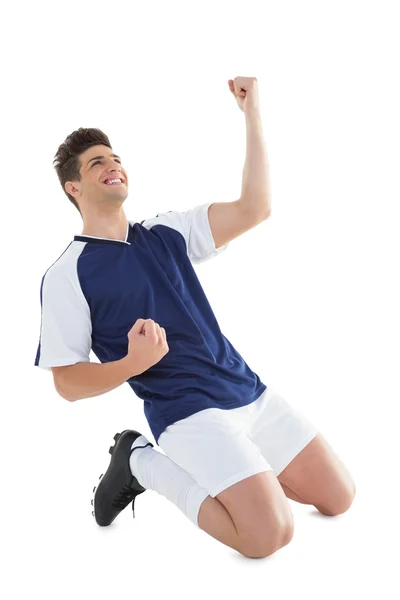 Athletic football player cheering — Stock Photo, Image