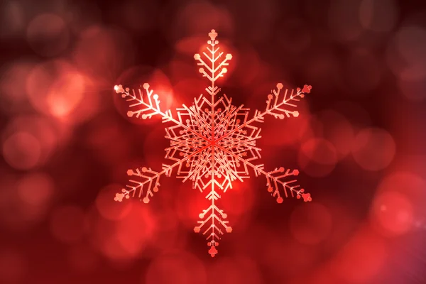 Röd snö flinga mönster design — Stockfoto