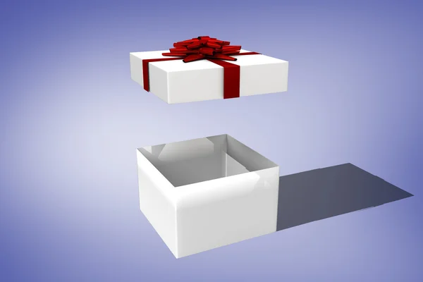 Composite image of white and red gift box — Stock Photo, Image