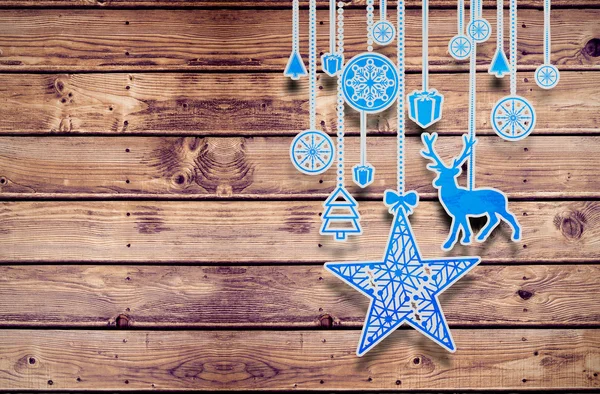 Composite image of hanging christmas decorations — Stock Photo, Image