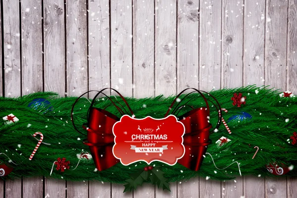 Imagen compuesta de la guirnalda de decoración de navidad rama de abeto — Foto de Stock