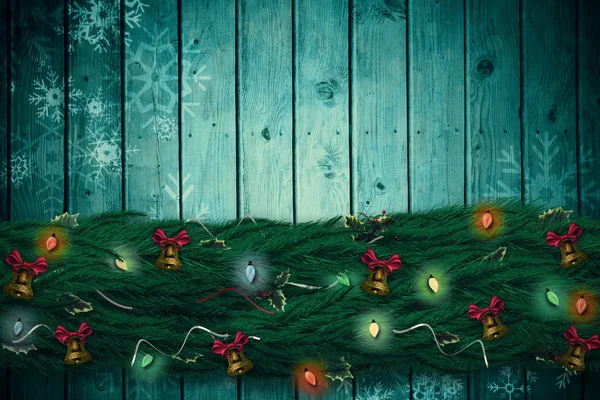 Fir branch Kerstmis decoratie garland — Stockfoto