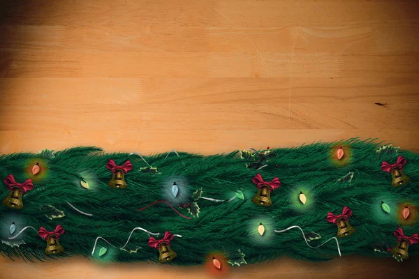 전나무 분기 크리스마스 장식 갈 랜드 — 스톡 사진