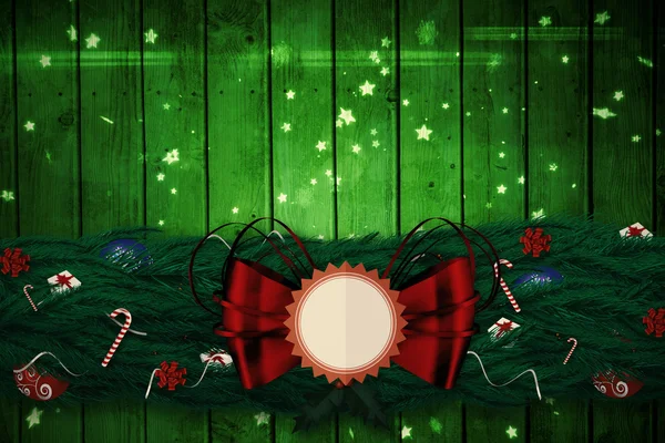 Jedle větev Vánoční dekorace girlanda — Stock fotografie