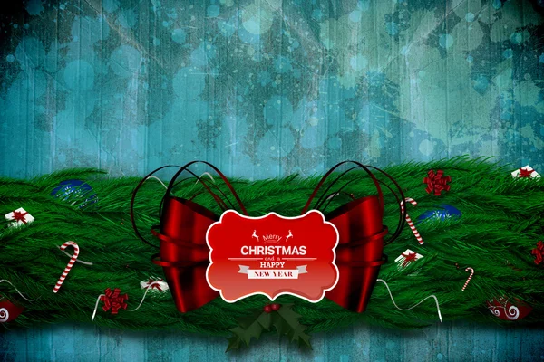 Fir branch Kerstmis decoratie garland — Stockfoto