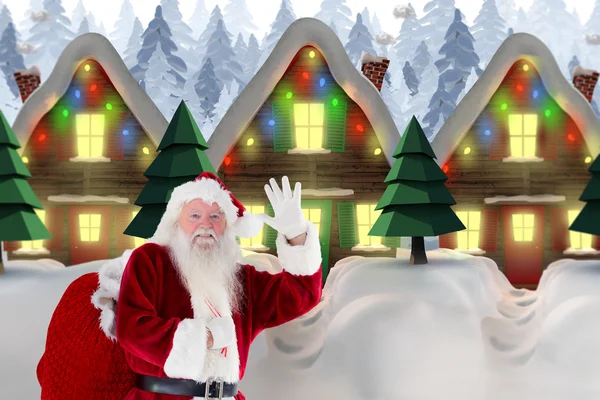 Composite image of santa claus waving — Stock Photo, Image