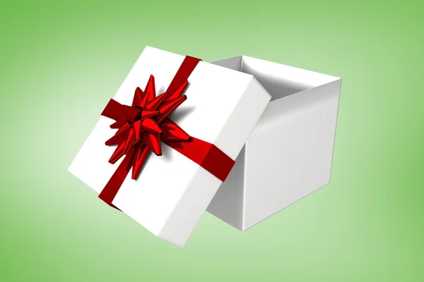 White and red gift box — Stock Photo, Image