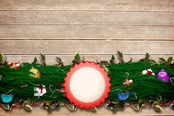 Fir branch Kerstmis decoratie garland — Stockfoto