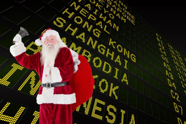 Composite image of santa claus ringing bell — Stock Photo, Image