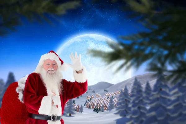 Image composite de santa claus agitant — Photo