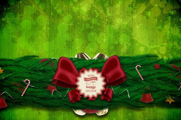 Fir branch Kerstmis decoratie garland — Stockfoto