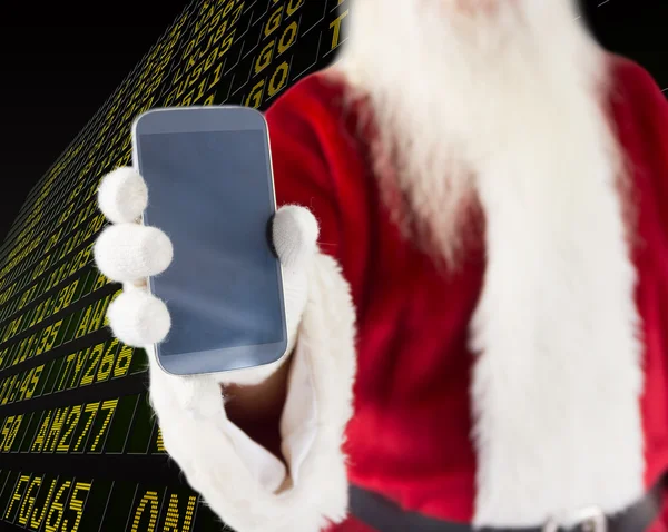 Santa Claus showing smartphone — Stock Photo, Image