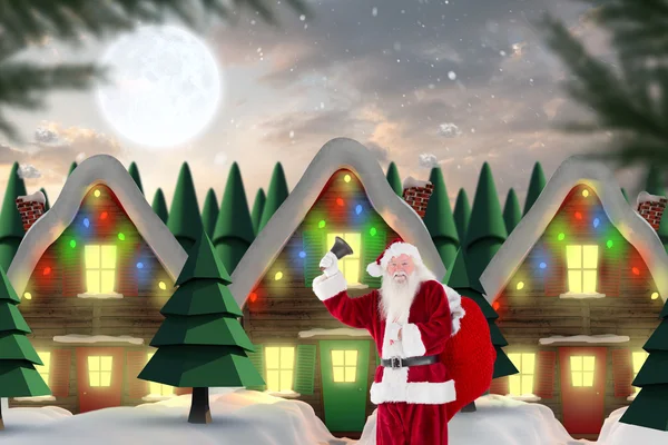 Immagine composita di Babbo Natale che ondeggia — Foto Stock