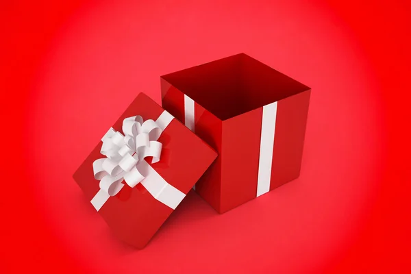 Red and white gift box — Stock Photo, Image