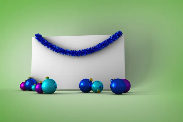 Poster with colourful christmas decorations — Stock Photo, Image